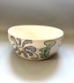 Handmade Ceramic Stoneware Bowl: Serving Bowl. Hand carved floral design. - Image 4