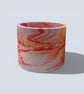 Large 15 cm Round Sunrise Lilac, Orange & Yellow Marble Plant Pot