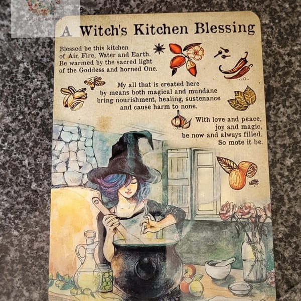Witch's kitchen blessing metal wall art 