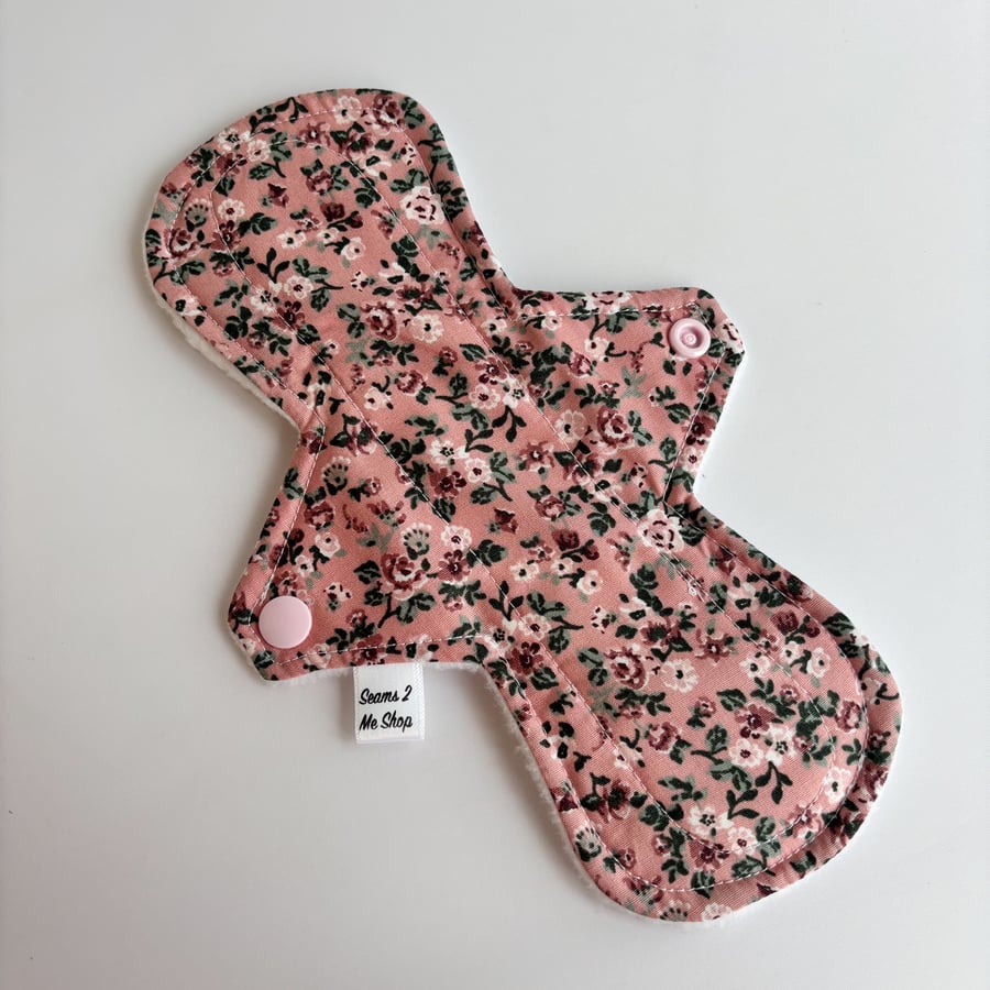 Standard Cloth Sanitary Pad  - Pink Floral -9" Moderate