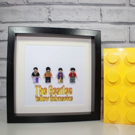 THE BEATLES - Framed custom minifigures - Yellow Submarine - awesome art