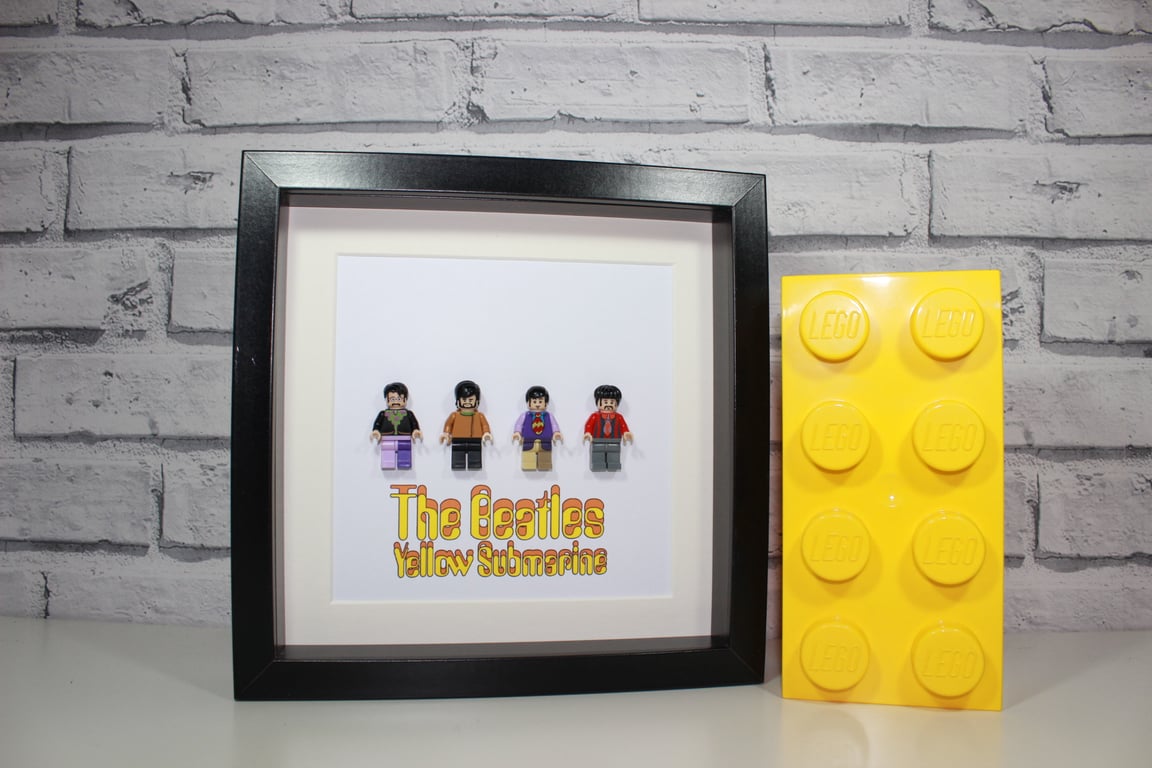THE BEATLES - Framed custom minifigures - Yellow Submarine - awesome art