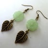 green flower earrings