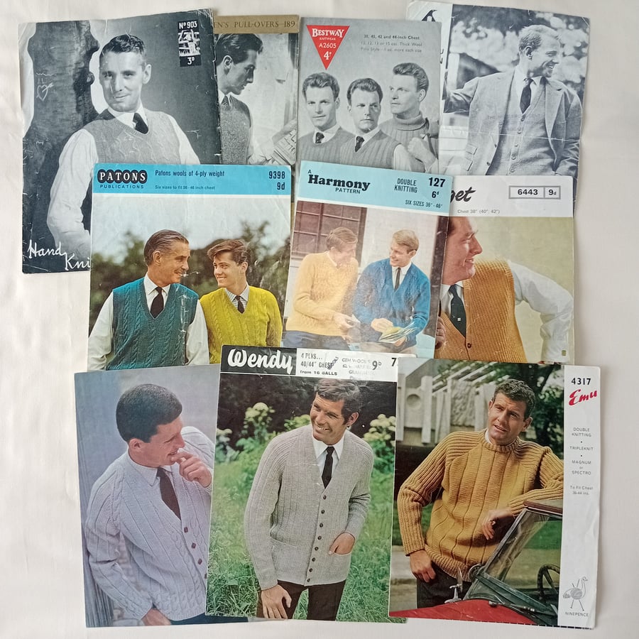 Ten knitting patterns for menswear Men's jumpers, cardigans & waistcoats  