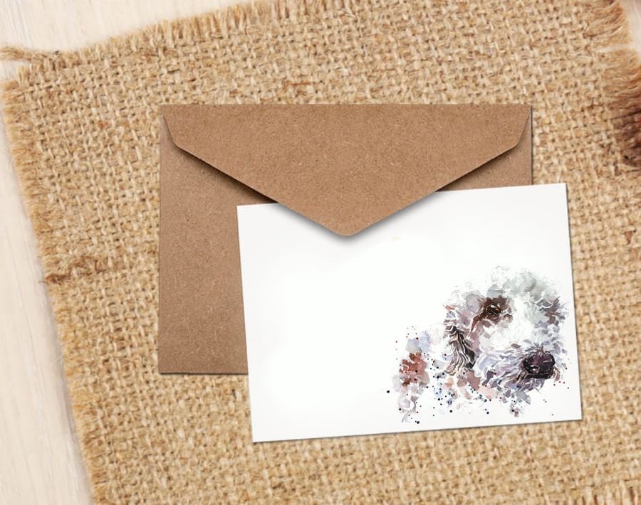 Bedlington Terrier II Note Cards.BedlingtonTerrier cards,Bedlington greetings ca