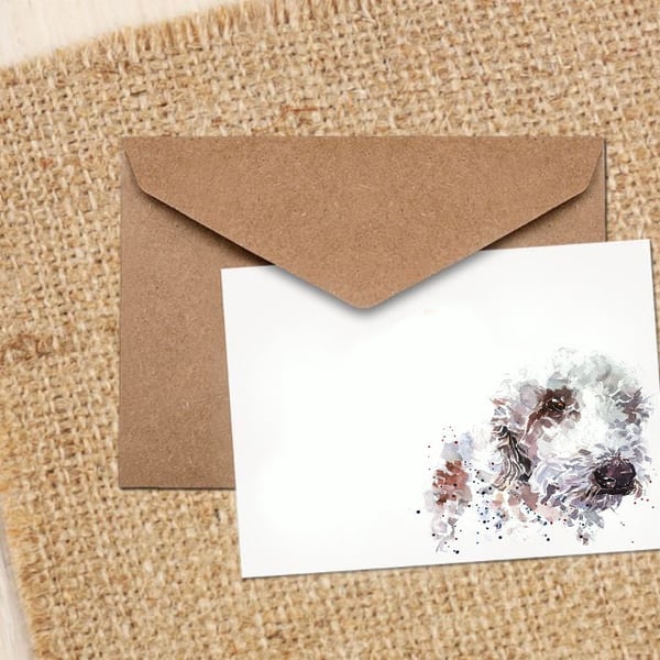 Bedlington Terrier II Note Cards.BedlingtonTerrier cards,Bedlington greetings ca