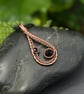 Simple Wire Wrapped Copper Teardrop Pendant - Choice of Colours - Image 2