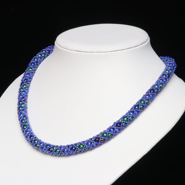 Blue and Green Netted Necklace