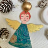 Starry Night Van Gogh Inspired Folk  Art Angels Hanging Decoration
