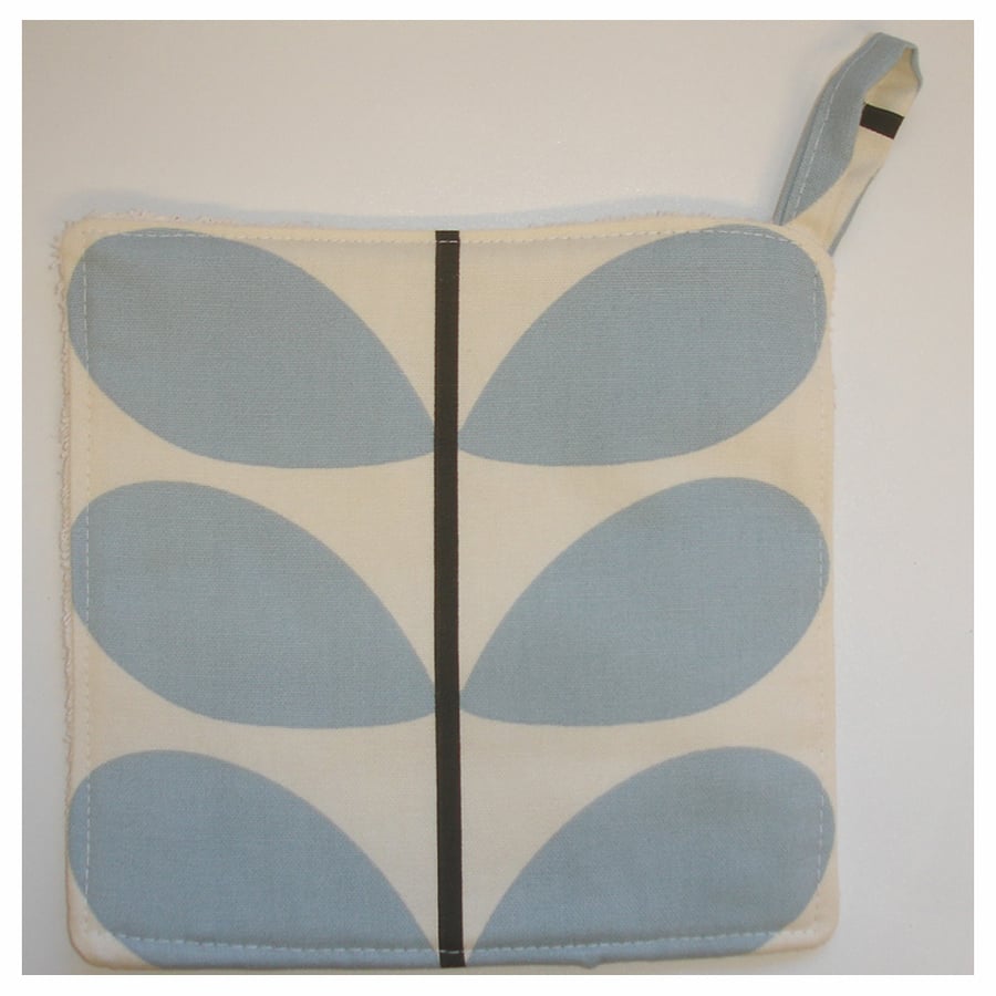Pot Holder Oven Grab Pad Kitchen Mat Duck Egg Blue Stem Leaf