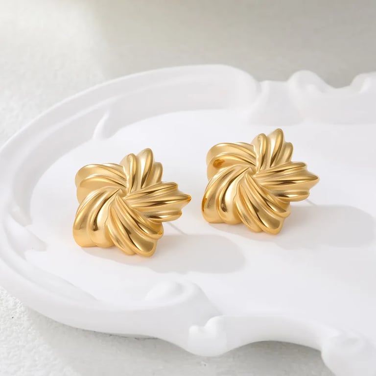 Earrings Vintage Style Jewellery Earrings Stainless Steel 18K Gold Plated 