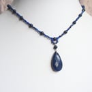 Lapis Lazuli Teardrop Necklace, Gemstone Jewellery