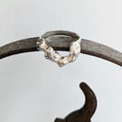 Sterling Silver Organic Nugget Wishbone Ring