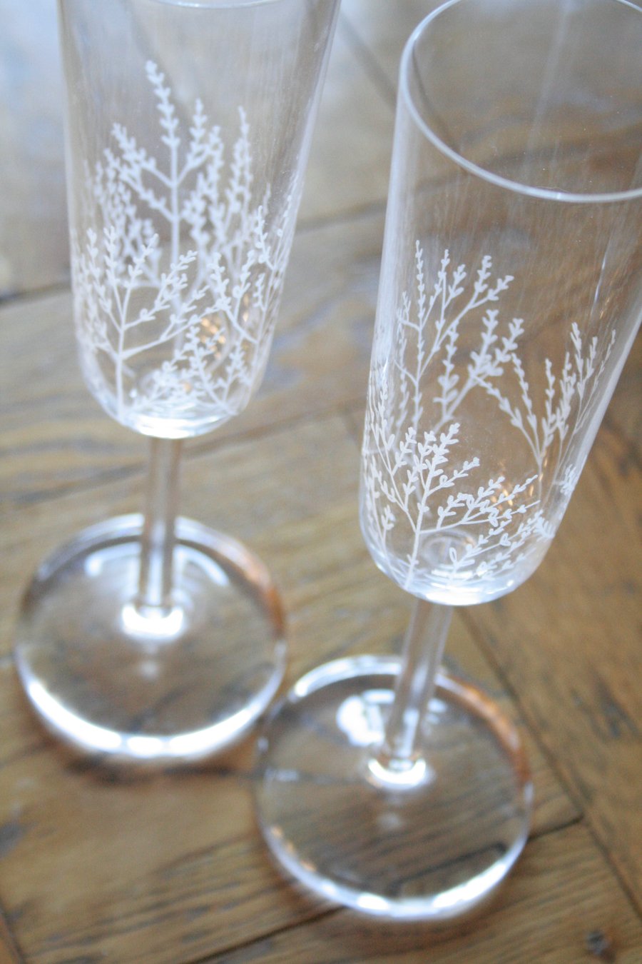 Engraved Champagne Flutes - Wedding Glasses