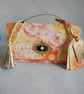 Handbag Style Gift Box - Orange, Yellow and Pink Blooms with Golden Highlights 