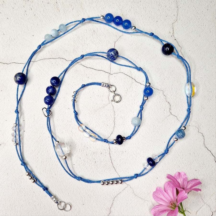 Blue Cord Necklace