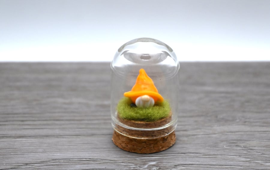 small glass yellow gnome keepsake figure