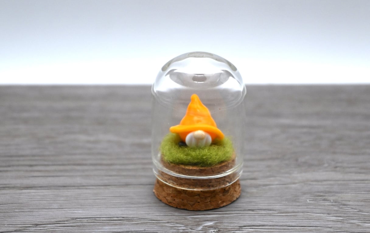small glass yellow gnome keepsake figure
