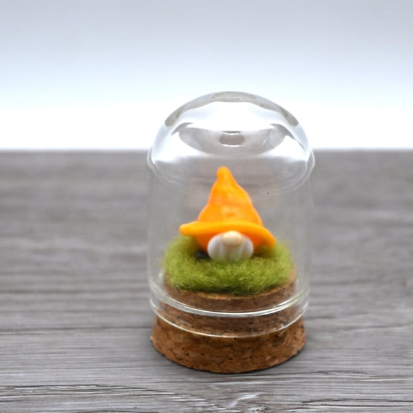 small glass yellow gnome keepsake figure