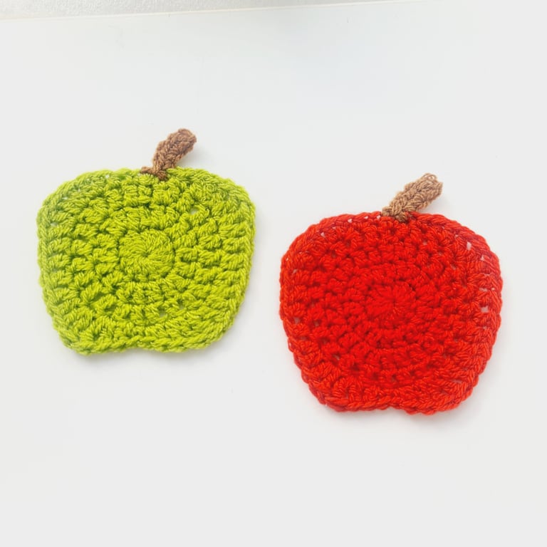 Apple Coasters set of 2, red & green - Summer Seconds