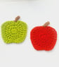 Apple Coasters set of 2, red & green - Summer Seconds