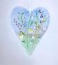Glass Meadow Heart with Delicate Pink & Purple Flowers - Image 4