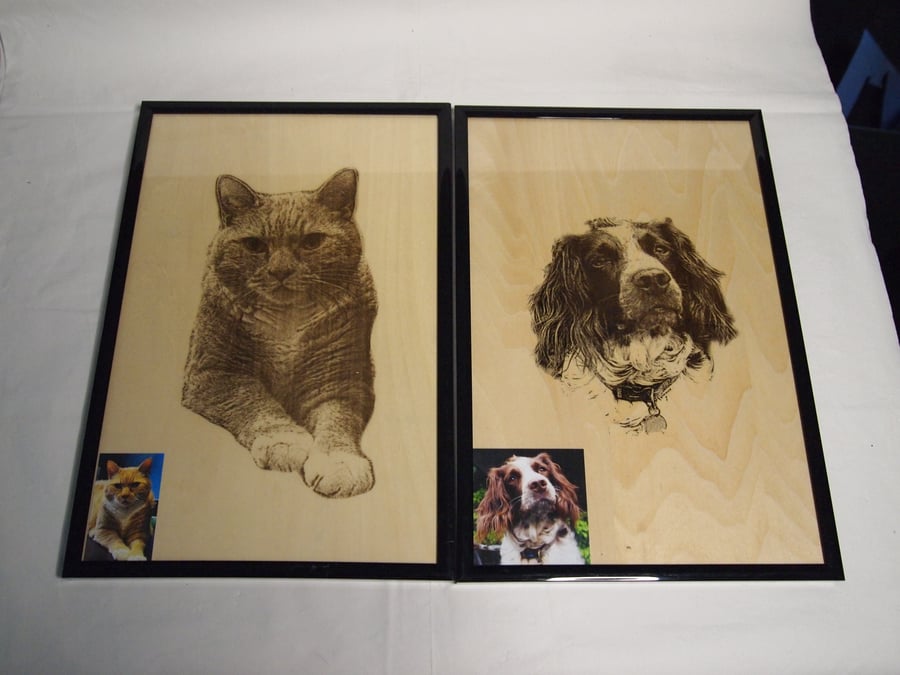 Pet Portrait Customised Laser Etching