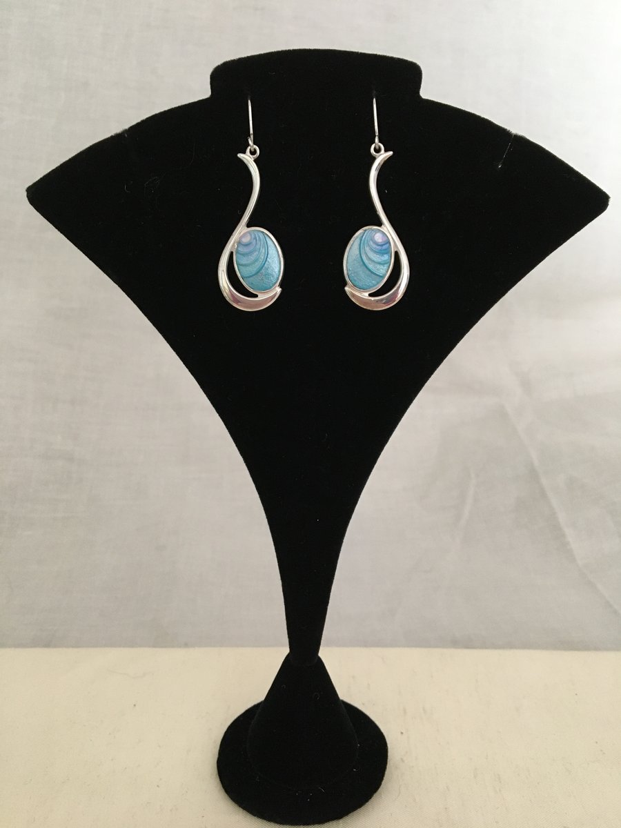 Azure Oval Centred  Drop Earrings