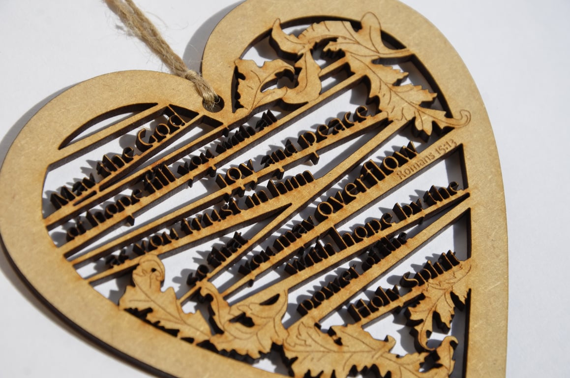 Large wooden heart - Hope (Romans 15:13)