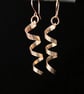 Textured Copper Spiral Dangle Earrings - Gift, Birthday - Image 2