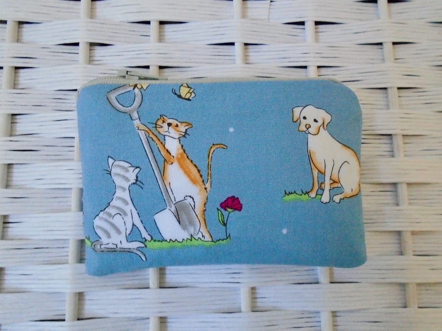 Kids Cotton Purse  - cat and dog 