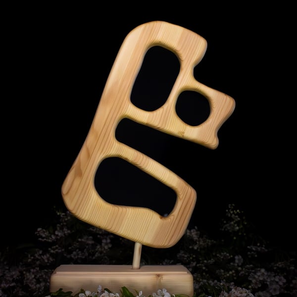 "Aperture" - abstract wooden sculpture 