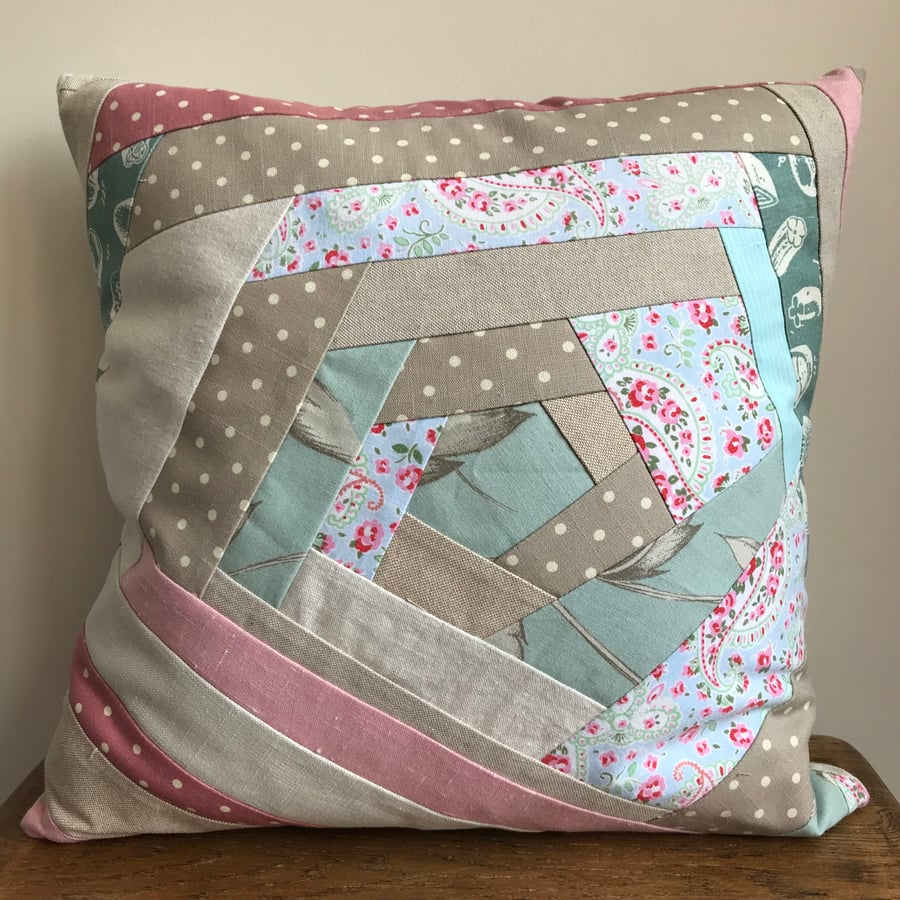 Crazy patchwork cushion 