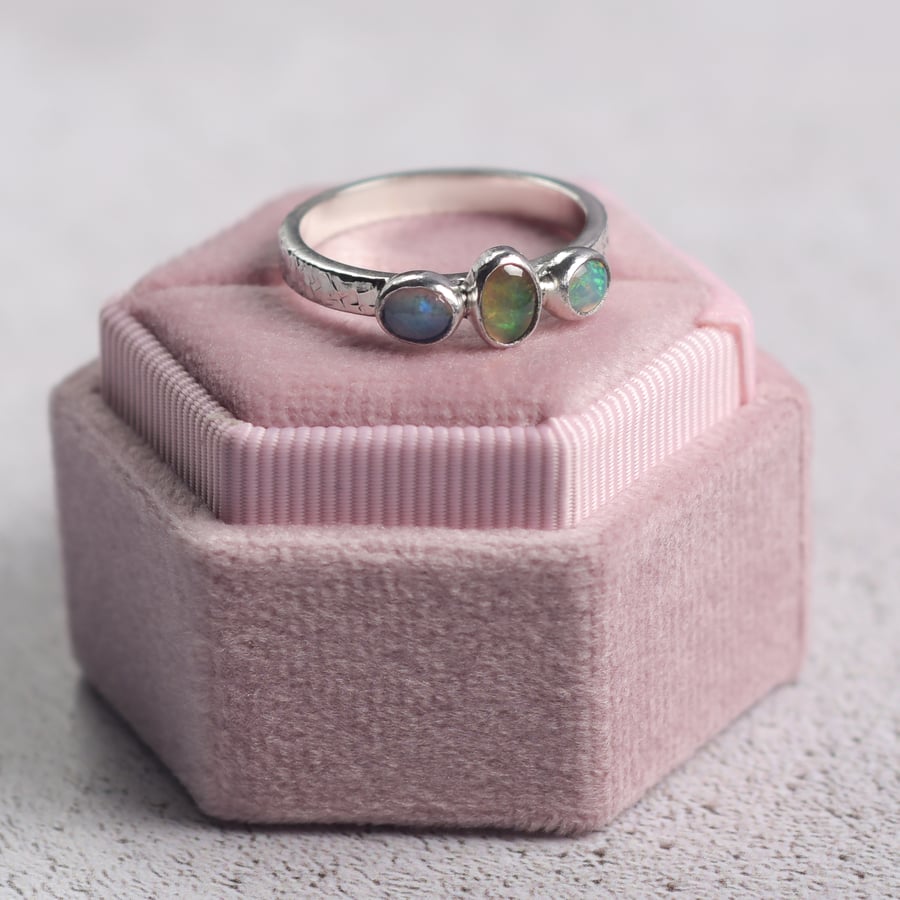 Sterling Silver Opal Ring
