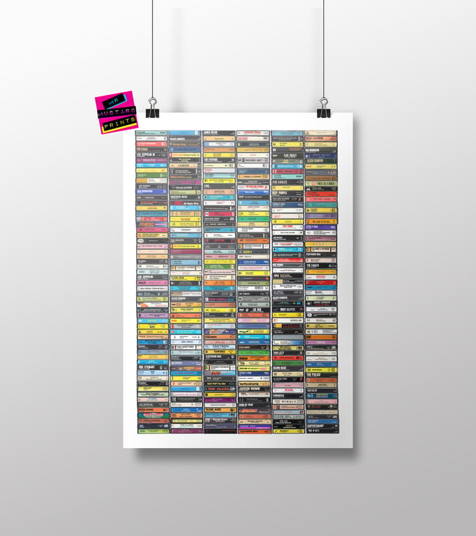 The Ultimate 1970s Music Print - Over 300 '70s Albums in Cassette Form