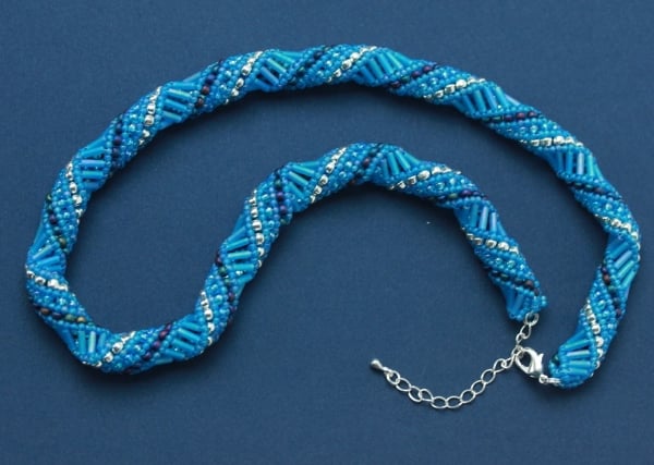 Aqua Blue Russian Spiral Necklace