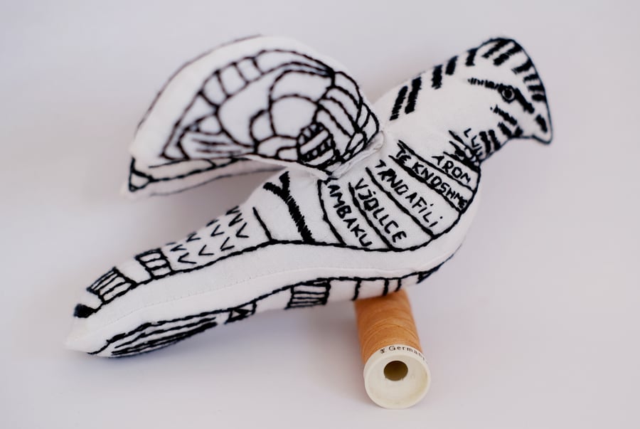 Bird of Peace (Black) created by Sister Stitch artisans in Kosovo