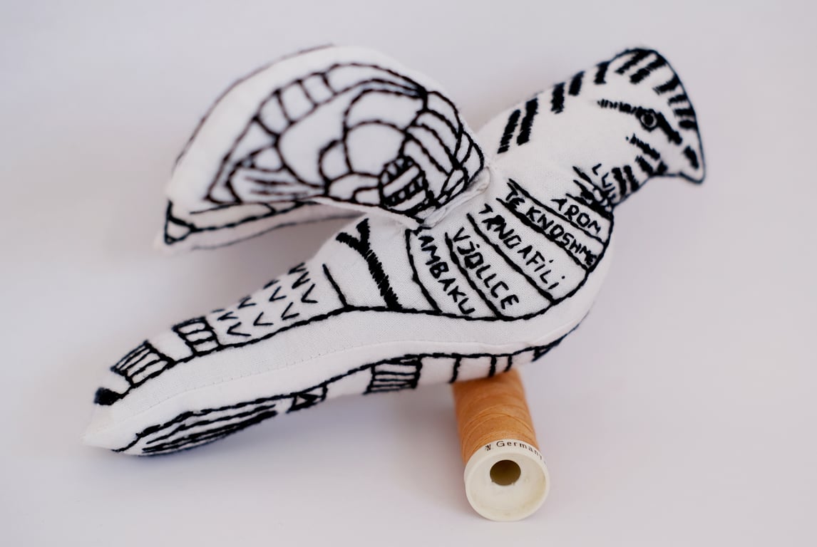 Bird of Peace (Black) created by Sister Stitch artisans in Kosovo