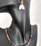 Gemstone bead necklace in earthy brown tones - Image 2