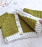 Baby's First Christmas Cardigan - Crochet in Red or Green - Image 2