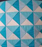 Blue Triangle Patchwork Cushion Cover - Image 6