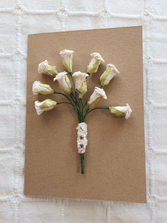 Fancy flower luxury handmade blank 3D card,  luxury paper flowers greeting Card 