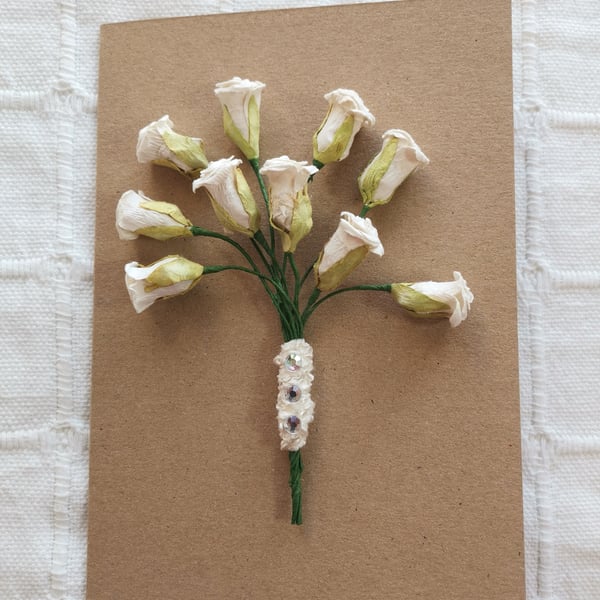 Fancy flower luxury handmade blank 3D card,  luxury paper flowers greeting Card 