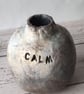 Hand Built 'Calm' Clay Globe Bud Vase, Hand Painted Smoke Fired Style Vessel - Image 8