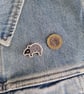 Baby tapir wooden pin badge, gift for animal lover, cute brooch. - Image 6