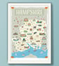 Hampshire illustrated map poster A2, New Forest - Image 5