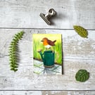 Robin bird Miniature Original ACEO painting - One of a kind
