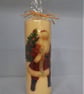 Decorated Candle Vintage Father Christmas Santa Tree Gifts Names Decoupage  - Image 2