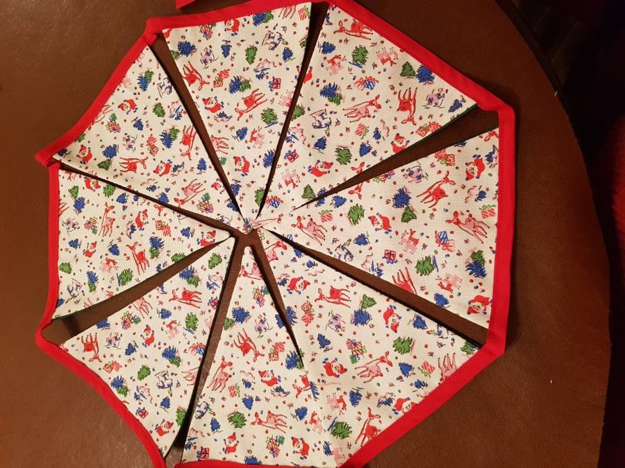 Handmade Cath Kidston Christmas Ditsy Bambi fabric bunting