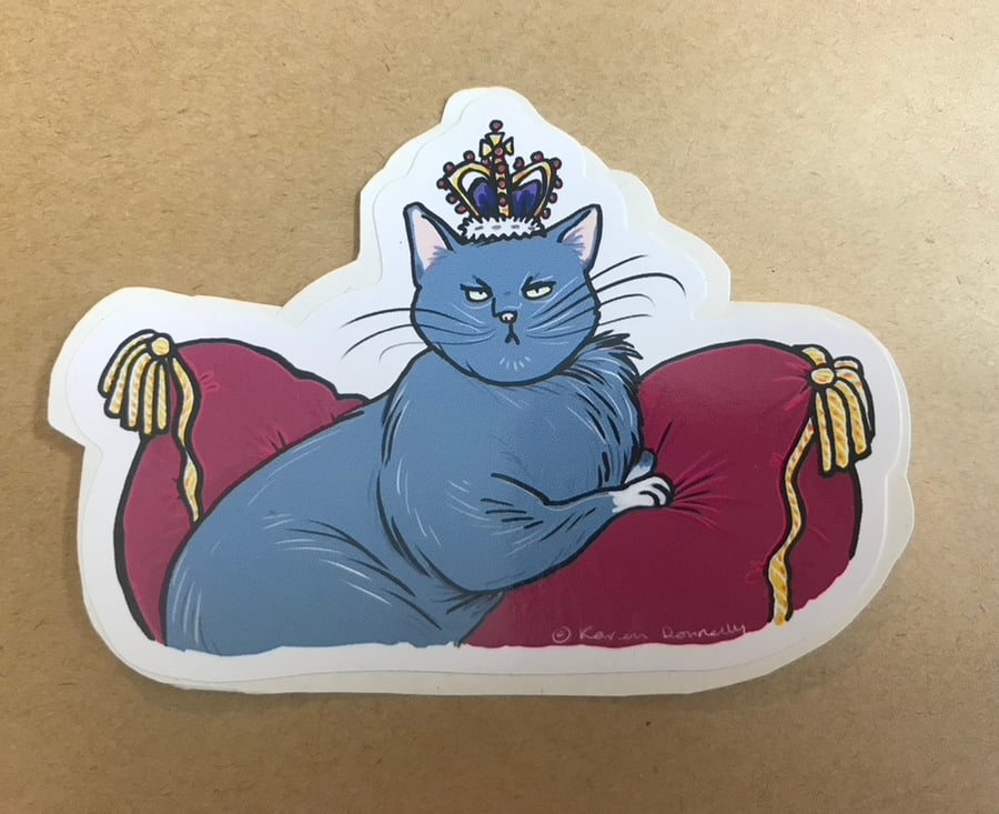 Sticker illustration. King Cat